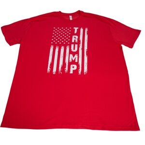 Forever Trump Flag Patriot Men Women 2XL XXL Red Unisex Graphic Tee T-Shirt NWOT